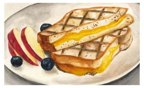I Made A Series Of Paintings For My Wearable Art Assignment. Each Series Of Food Represents The Meals