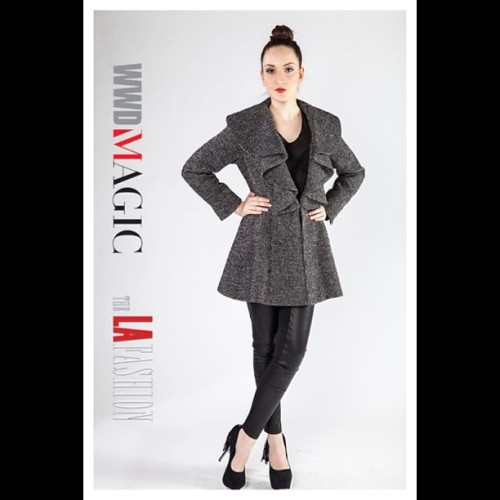 Love the #photostudio shoot thanks to @thelafashion 📷 The model is wearing Sarine Marie Fall 2013 | “Marie” ruffled coat and the “Lola” leather leggings | #sarinemarie #thelafashion #ruffledcoat #leatherleggings #leather #fall2013 #wwd #wwdmagic...