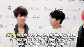 jung-koook:   when the members need to say a message to each other/one another  