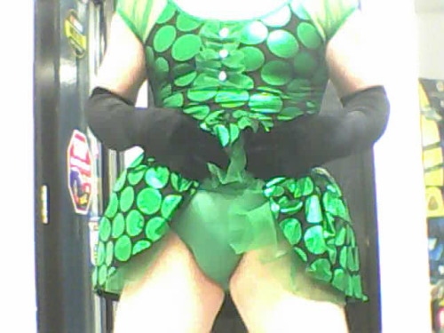 slutty   in st pats skirted leotard