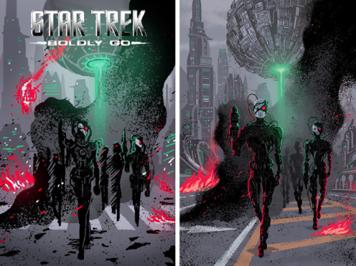 caltsoudas:Before and after comparisons between my rough sketches and final covers for Star Trek: Bo