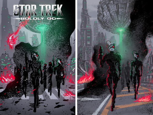 caltsoudas: Before and after comparisons between my rough sketches and final covers for Star Trek: B