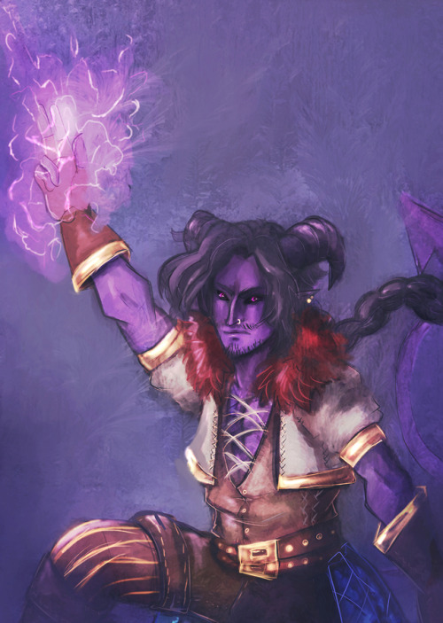 georginoschkavincenart:For the tiefling anthology (twitter) , my Warlock Raymond for the free pdf of