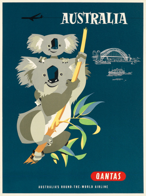 Australia Travel Poster - Qantas Advertising