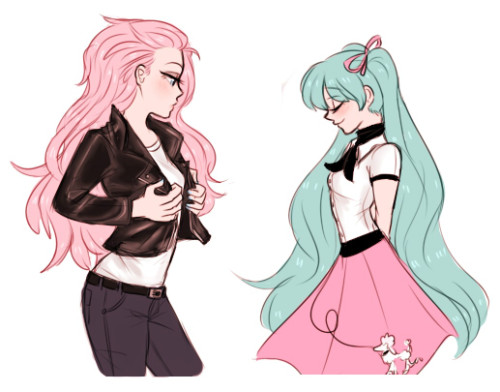 misumipyon:  dashingicecream:  yeyeyeyeyeyeyeye  so pretty. reminds me of hatsune miku and luka~  [whispers] it is them