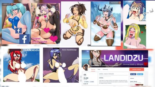 My friend asked me If I could post this, so here you go. This ‘‘artist’‘ called  Landidzu is tracing other people’s art to make money. He benefits every month of $ 1400 with his patreon whose drawings (if they can be called ‘their’)