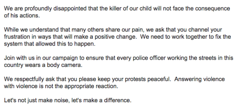 buzzfeed:  Michael Brown’s family issued this statement after a grand jury did not indict Darren Wilson.