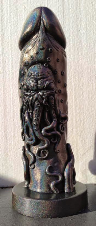 happyhornyhaiku:  Ornate Her taste in dildos  Runs from simple to bizarre.  She loves The Squid, tho