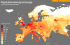 Population density in Europe