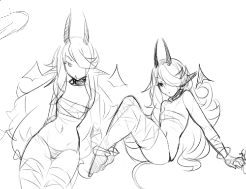 sucaciic:  I have more thooo  Done. Some are really old, like last month lol Nova is the demon with the big tits Mascha is the small demon Seninya is the cow The last girl in the pictures and the deer girl dont have a name 