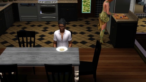 The maid eating their food instead of cleaning.