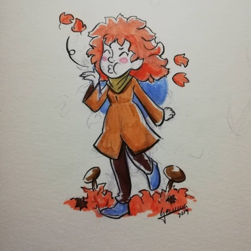 I am having fun with this #Autumn #fall #sakurakoibrushpens #smltart #tombowcalligraphypen #copicmar