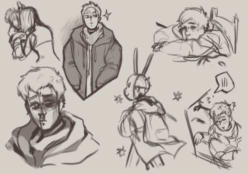 Some oc sketches-Detroit Become Human AU (my oc Lev, his ex and @pheeamms‘ oc Benny) + Ja