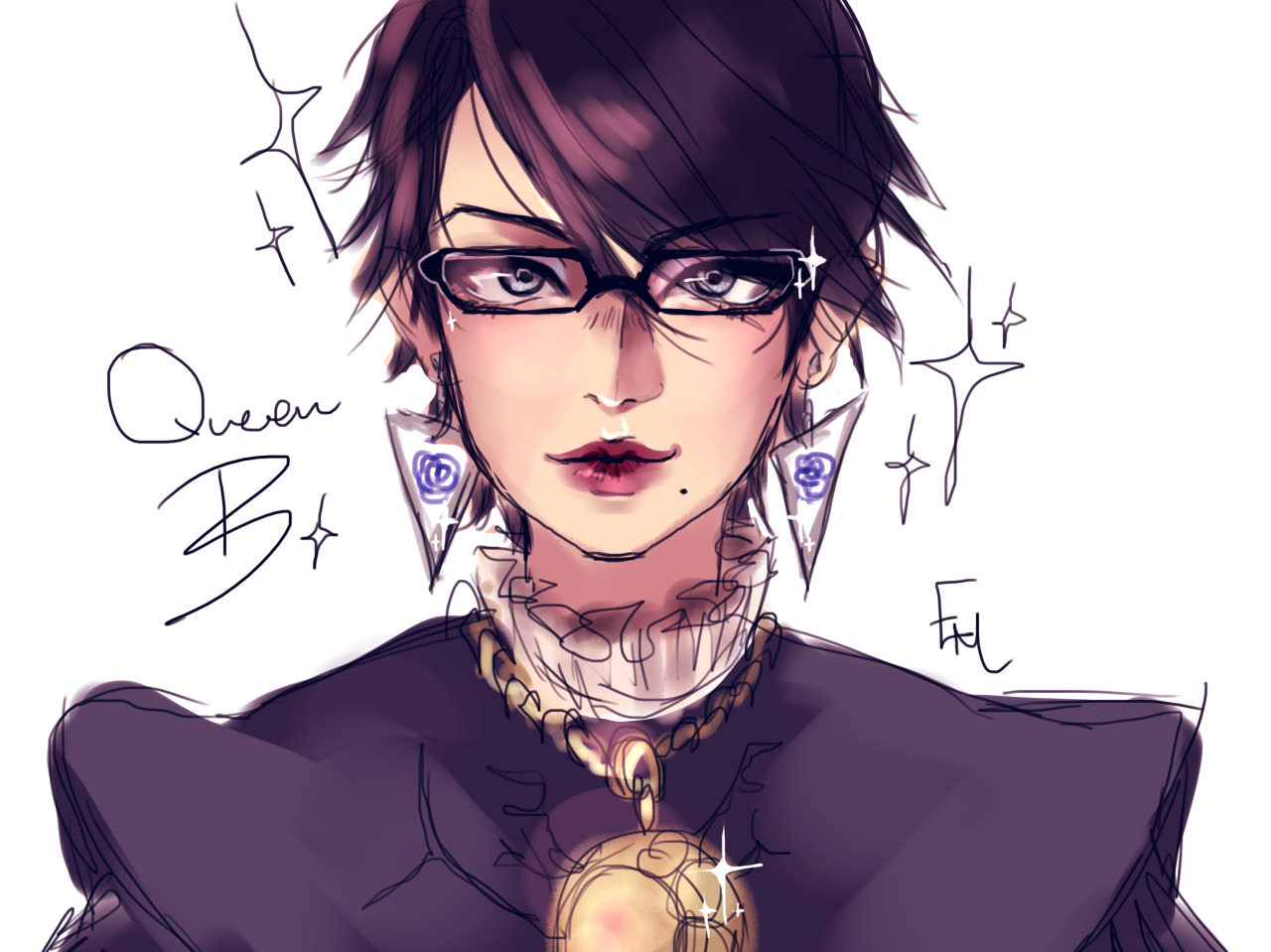 rosecrystarium:    On a more serious note, I decided to doodle Bayonetta today. :^) 