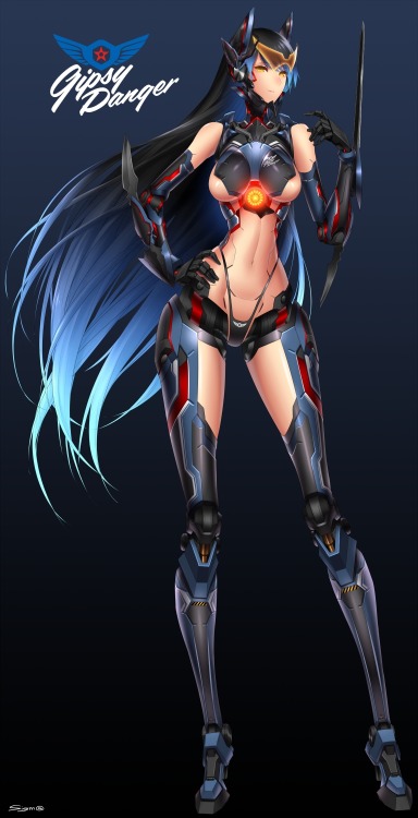 remecha:  By far the best anthropomorphized interpretations of ‘Jaegirls’ in Pacific Rim. Couldn’t get enough at how royally majestic Crimson Typhoon is drawn. - via Pixiv 