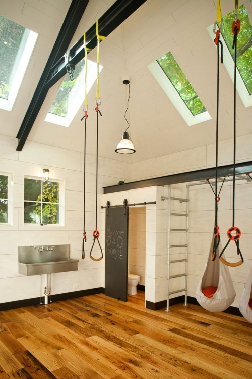 interiordesignmagazine:  5 Stunning Garage Conversions Residential gym by Menter Architects in Seattle, Washington. 