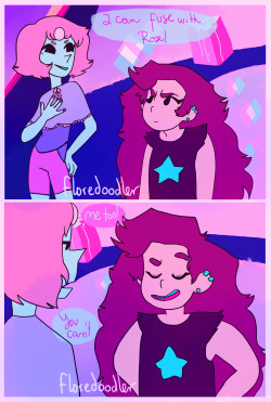 floredoodler:    “I guess he was right…”   Steven basically is a fusion,… kinda..   Im sorry,im sure you made this because you think its cute but it made me laugh.So,so sorry.