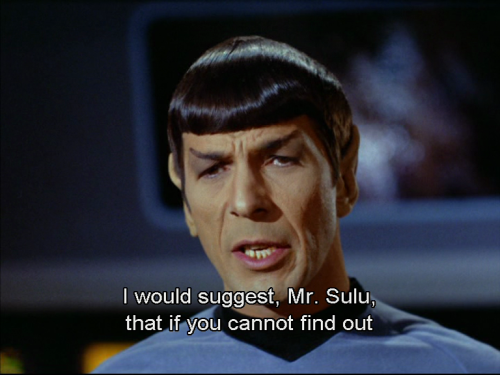bigmamag:ebory-angie:Guess who is lost on the planet…Sulu’s thoughts run along the line