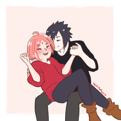 Anabella-Ballerina:  Whitemonsoon:sasusaku For The Soul Finally Got Around To Color