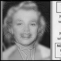 If ur eye sight is normal u would see Albert Einstein if ur near sighted u would see Marilyn Monroe.  If u see Albert Einstein look at the PIC from a far to see Marilyn Monroe.