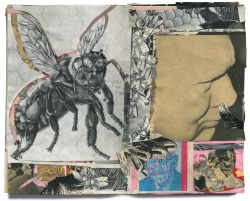 sekai-no-moriken:  collage on notebook :