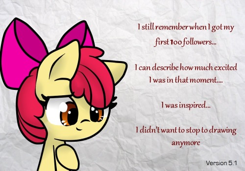 asklittleapplebloom:asklittleapplebloom:I felt very melancholic when I was drawing like I used to. And very funny too, I was laughing of myself.  It’s hard to believe that it was just a year ago when I drawed Apple Bloom 1.0 in Flash cs5.  Hehe, and