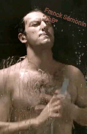 Franck Smonin French Actor Hairy Wet Nipples Chest Under Shower. Tv.