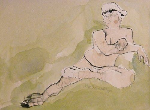 More drawings from the Boston Dr Sketchy’s a while back.   I forget the model’s name The model was Fonda Feeling, and I was entertained by her comments about Anime Boston.   Great nerd impersonations. Ink and/or watercolor on paper. 