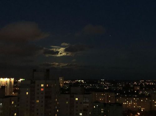 Come into the light #Minsk #night #sky #moon #clouds #dark #nofilter #минск #ночь #луна #облака #без
