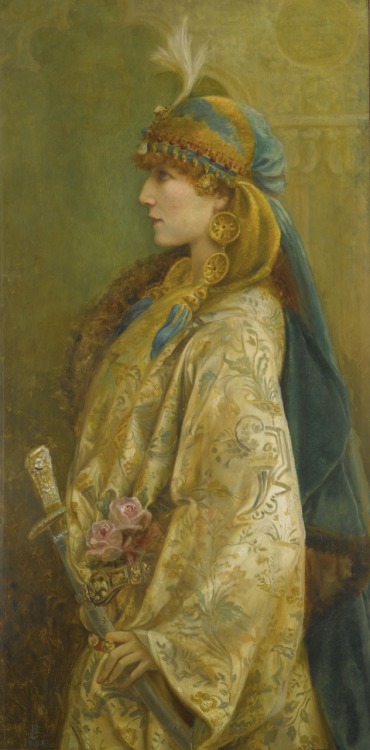 Portrait of Sarah Bernhardt as Roxanna in “Adrienne Lecouvreur”.1893.Oil on canvas.122 x 61 cm.Art b