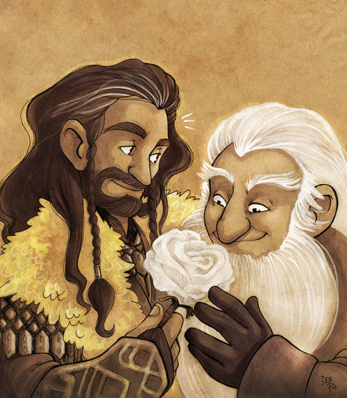 White Rose.Balin and Thorin, bros for life.Guesses at who Balin gives flowers to?  ^__^ I&rsquo