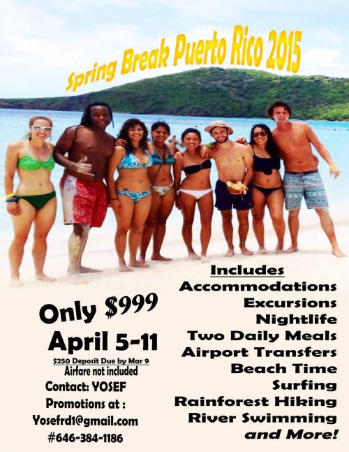 #SpringBreakPuertoRico2015!! Come Join Us On the Beautiful Island Puerto Rico This Spring Break. 6 n