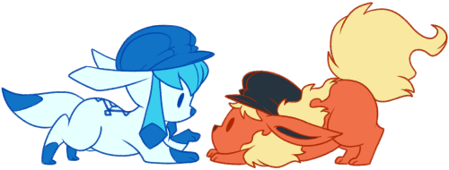 naoren:Transparent Fire and Ice bbies~