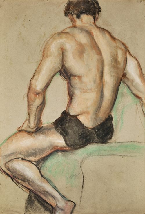 desimonewayland:  Austin Osman Spare (1886 - 1956) Life Study circa 1950 Coloured chalks on paper Sotheby’s 