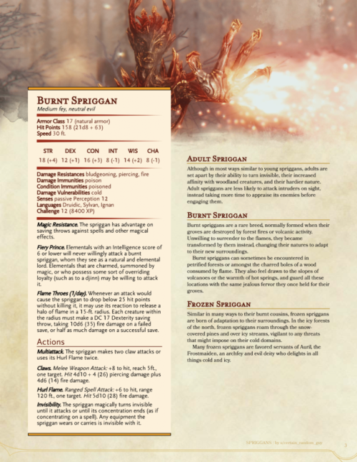 Porn dnd-5e-homebrew:Skyrim Spriggan by certain_random_guy photos