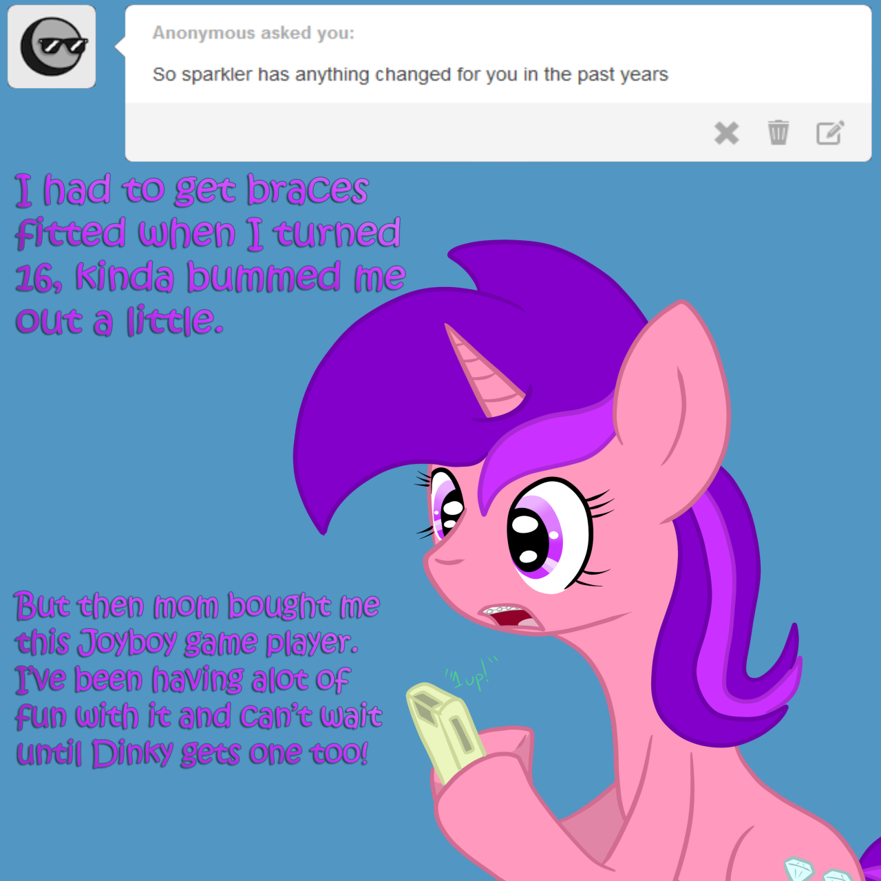 ask-derpy-and-daughters-both:  I really like video games, they give me something