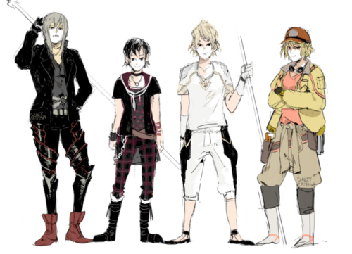 saltycatfish:FFXV AU with the girls as the main~ I would play the shit out of this ;A;