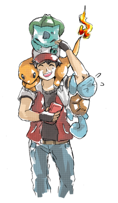 njikeartist:  114: All the StartersTPP Red anniversary is a complete dex hack :OWe get to catch'em all~