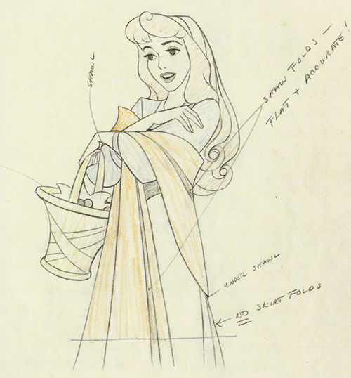 The Art of Disney: Clean up animation. Sleeping Beauty, 1959.
