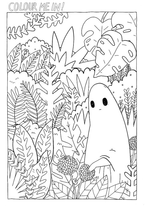 thesadghostclub:  Our colouring books are back in stock! Hooray! Here are some pages from the book, which you can totally download and colour in <3  Shop / About Us / FAQ’s / comics / Archive / Subscribe / Theme  