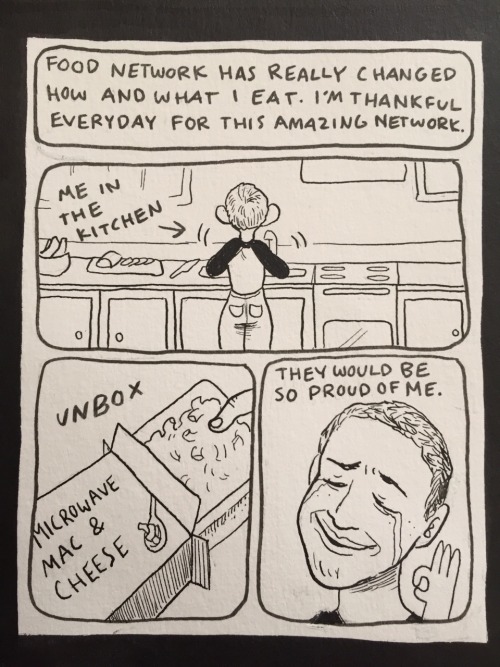 a minicomic about my love for foodnetwork for my storytelling class and inktober