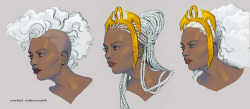nothorax:  A couple of Young Ororo’s for a fantasy project I was thinking of.  I can’t decide on a hairstyle! Anyone have any thoughts? Do you like it, which one is your fave? 