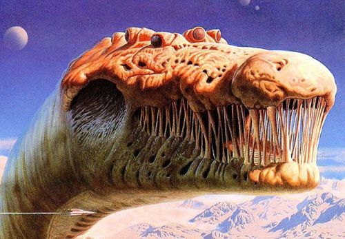 70sscifiart: Richard Clifton-Dey’s “Behemoth’s World,” used on the cover to Blue Öyster Cult’s 1980 