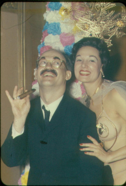 jonniewilson:With Groucho Marx at a Beaux Arts Ball. Not sure which one or the year.