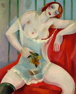 santango:  Ismael Nery (1900-1934), brasileño, “Mujer con flores” 