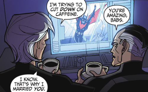 cornflakepizza:[Batman Beyond 2.0 19]In the Justice Lords universe, Dick and Babs are married, Tim (