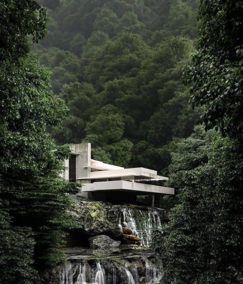 modedamour:Fallingwater / Kaufmann Residence, Frank Lloyd Wright, 1935.