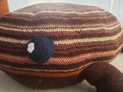 I Finally Made Some Eyes For This Thing, So Here Is A Crochet Whale I Made That's Inspired By Rock Strata.