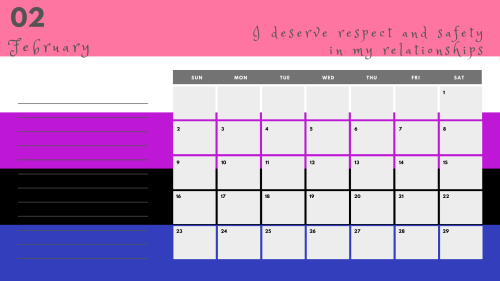 queerplatonicpositivity: [ ID: Several versions of a February 2020 calendar with “02 February&