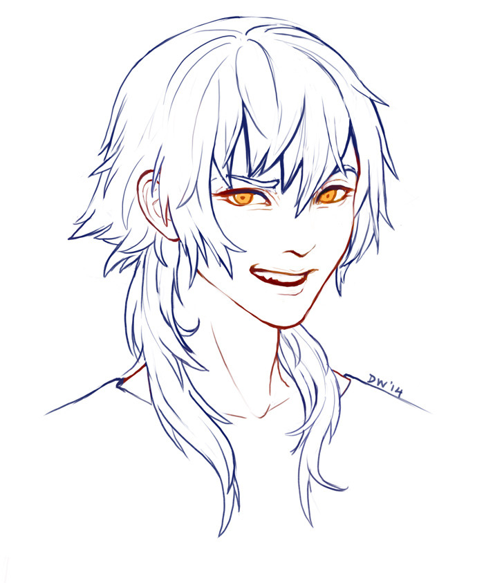 wishfulpotato:  a sketch of Aoba from his Rhyme days with his jerk-smirk :)  Edit: